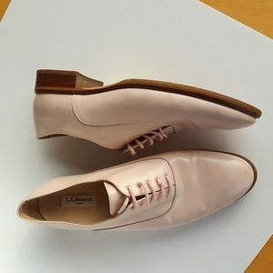 L.K. Bennett Elga saffiano leather oxfords